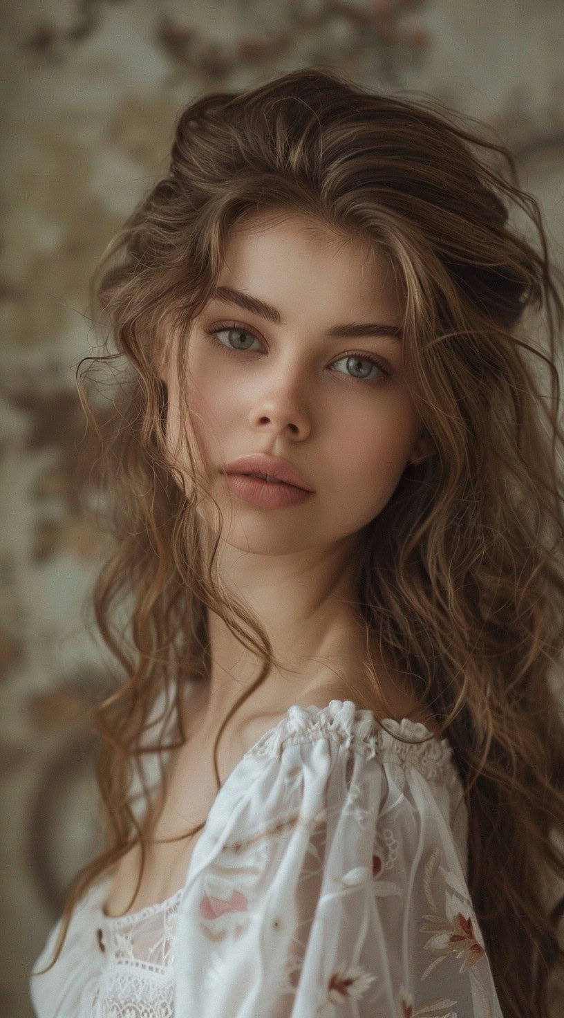 Portrait of a woman with naturally textured, voluminous hair.