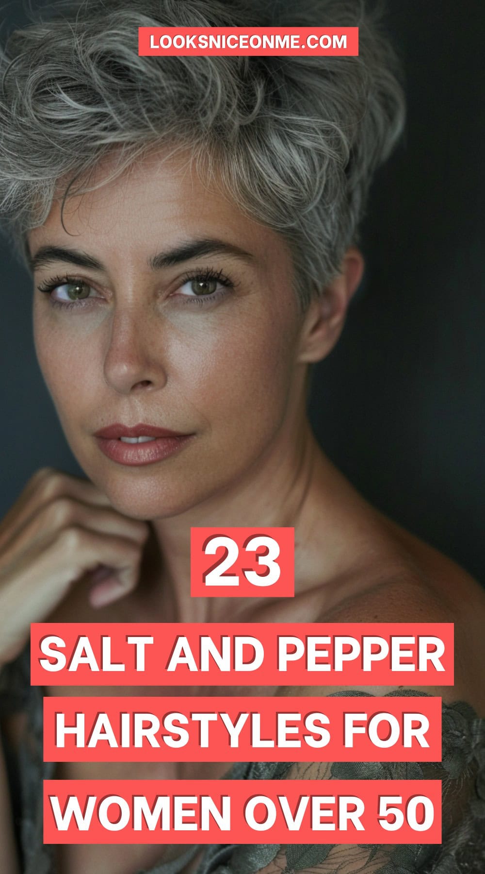 salt and pepper hairstyles for women over 50 pinterest poster