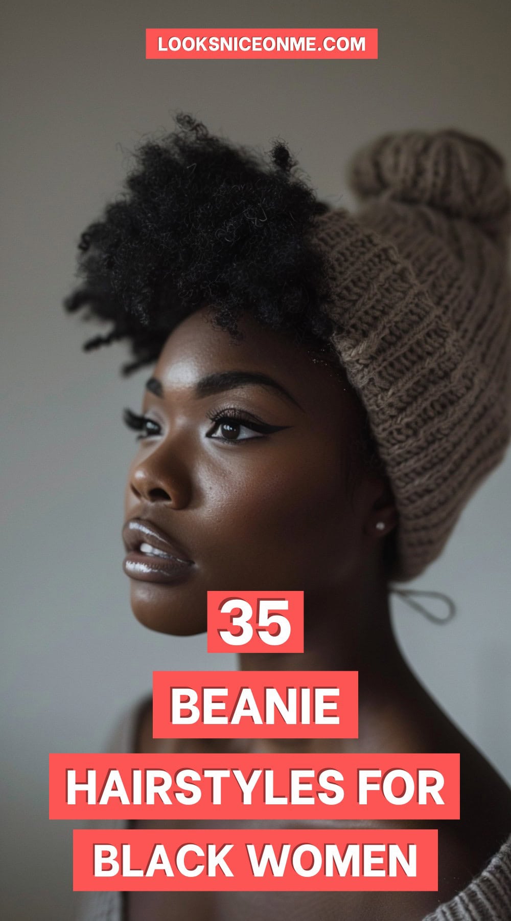 beanie hairstyles black women pinterest poster