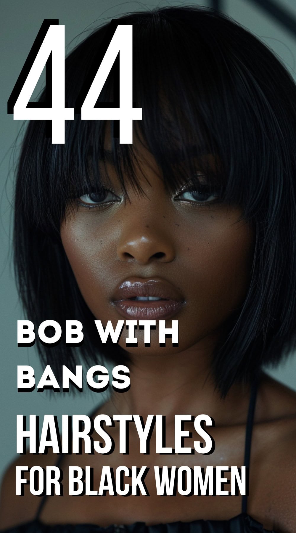 bob with bangs hairstyles black women pinterest poster