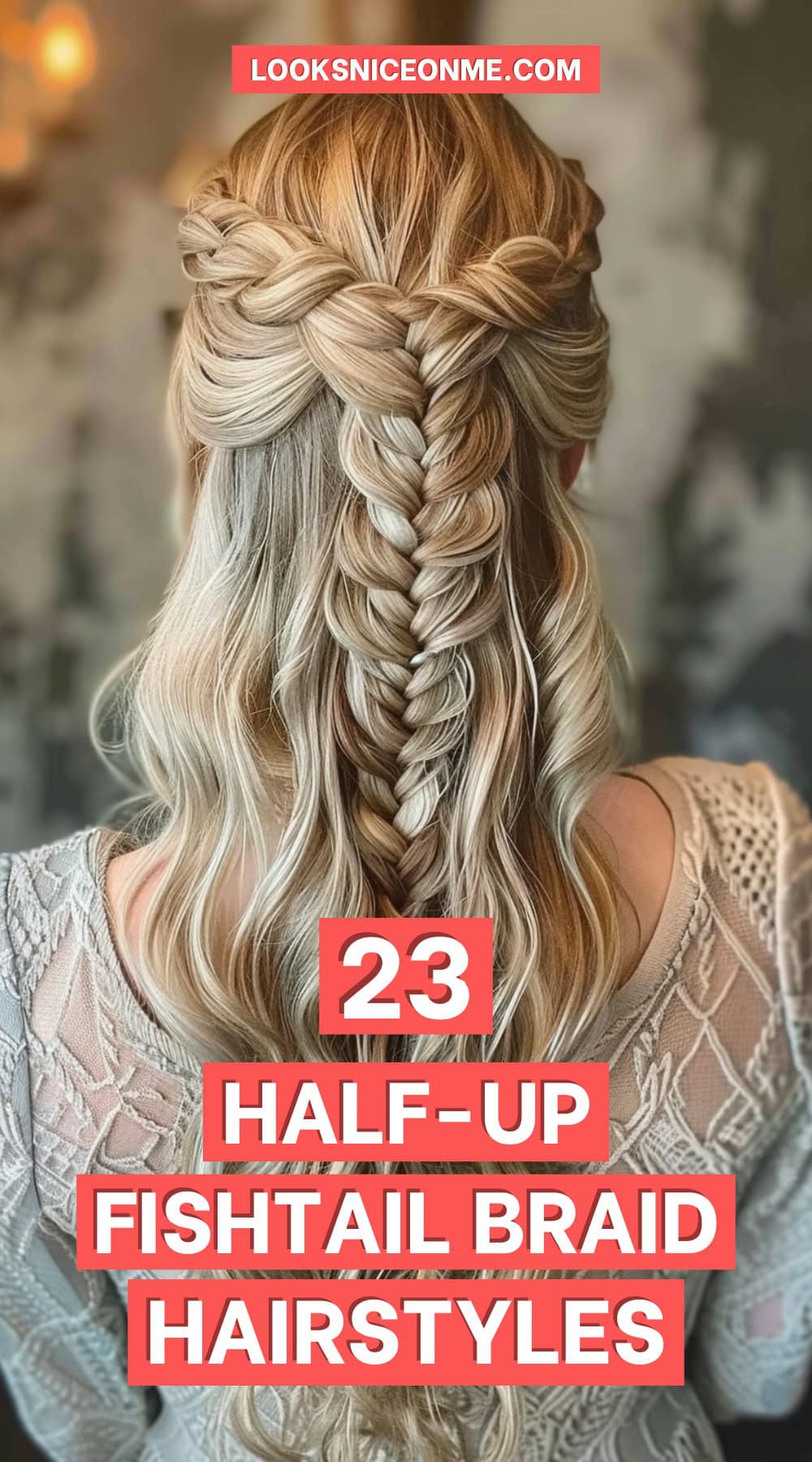 half-up fishtail braid hairstyles pinterest poster