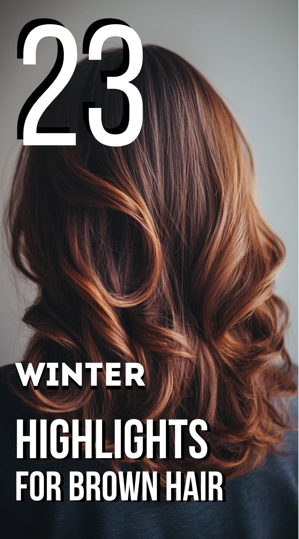 winter highlights for brown hair pinterest poster