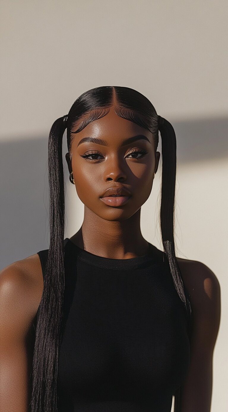 Sleek Bun, Side Part | Sleek ponytail hairstyles, Weave ponytail ... — image 3