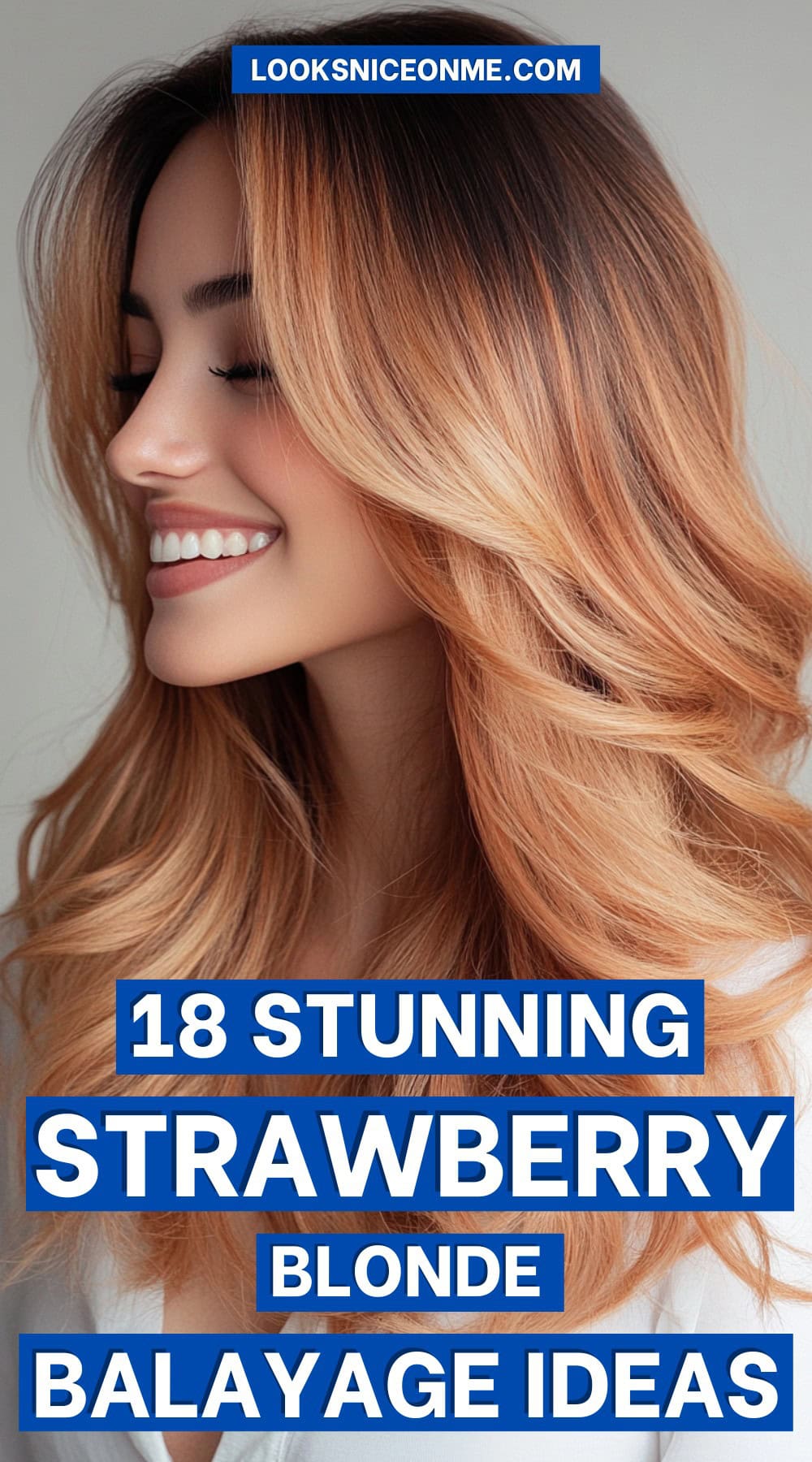 strawberry blonde balayage pinterest poster