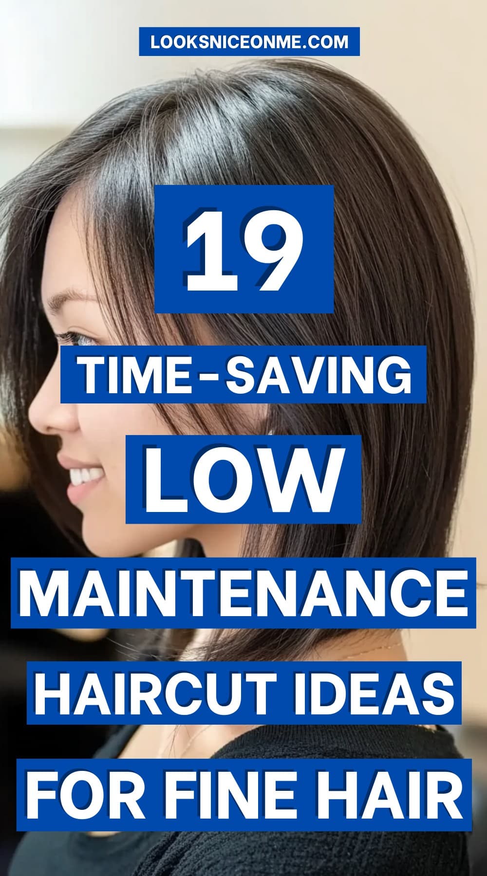 low maintenance haircut for fine hair pinterest poster